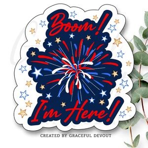 Boom! I’m Here! - 2" (inches) Sticker (96ct.)  [GD143-96]
